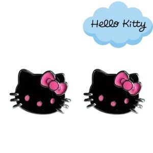 NEW Hello Kitty Black and Pink Stud Earrings